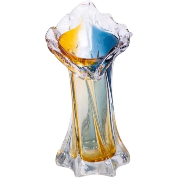 Фото - Ваза Yiwu Crystal Coast 22 см желто-синий (HP-9-6)